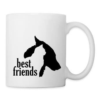 Dog Cat Best Friends Friendship Silhouette - Mug - white - Right