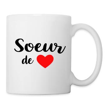 Soeur de coeur - Mug blanc - blanc - Droite