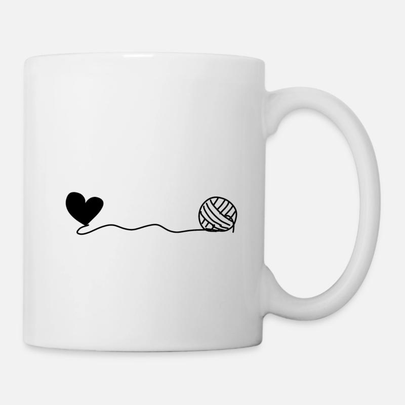 herz wolle - Tasse - Weiß