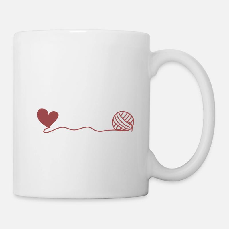 herz wolle - Tasse - Weiß