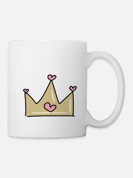 Krone Herzen Herz - Tasse - Weiß