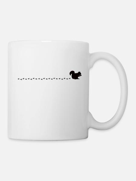Eichhörnchen Nagetiere Streifenhörnchen Spuren - Tasse - Weiß