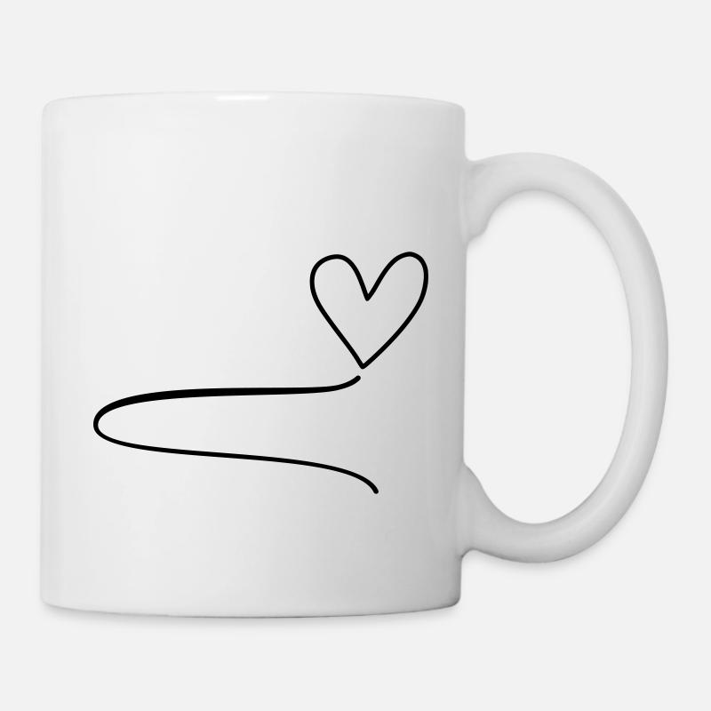 Coeur de la ligne de l’élan - Mug blanc - blanc