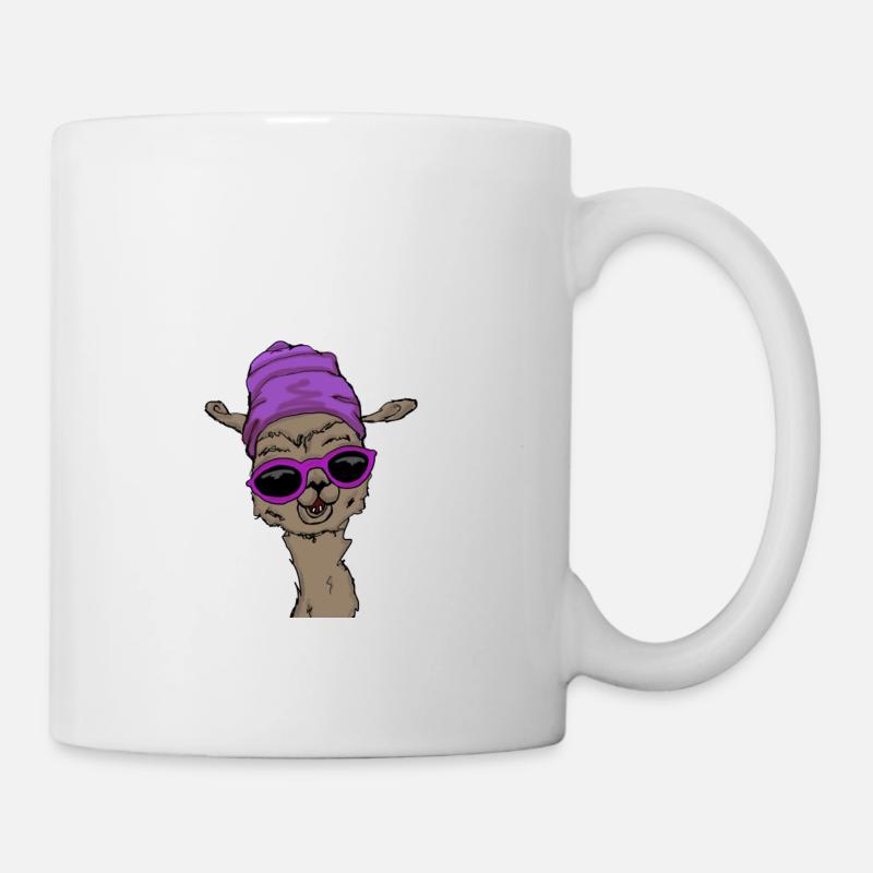 Lama mit Mütze - Tasse - Weiß