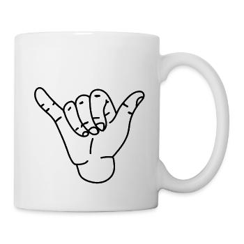 Cooles surfer Handzeichen - Tasse - Weiß - Rechts