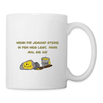 Steine - Tasse - Weiß - Rechts