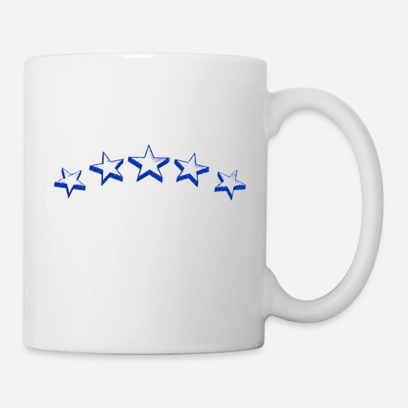 Sterne blau - Tasse - Weiß