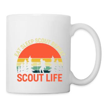 Essen Schlaf Scout wiederholen Scout Leben - Tasse - Weiß - Rechts