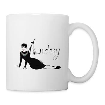 Audrey hepburn Illustration Skiair Eiffelturm - Tasse - Weiß - Rechts