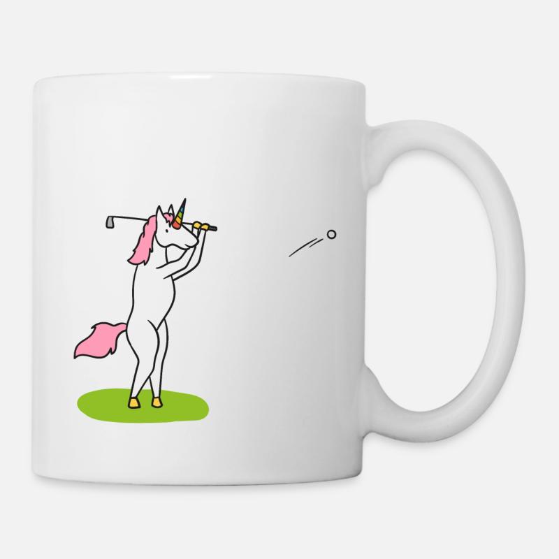 Golfendes Einhorn / Einhorn Golf - Tasse - Weiß