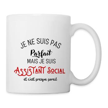 Pas parfait mais assistant social - Mug blanc - blanc - Droite