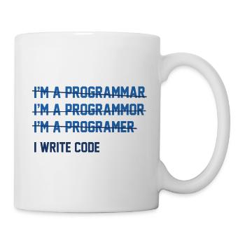 Ich schreibe Code - Tasse - Weiß - Rechts