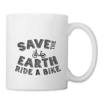 Sensibilisation à l’environnement à vélo - Mug blanc - blanc - Droite
