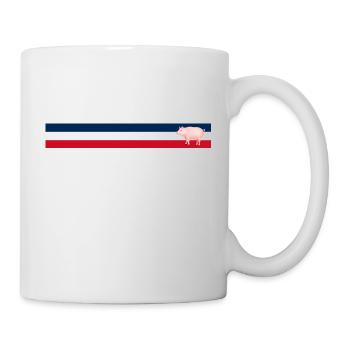 Drapeau français Cochon - Agriculteur français - Mug blanc - blanc - Droite