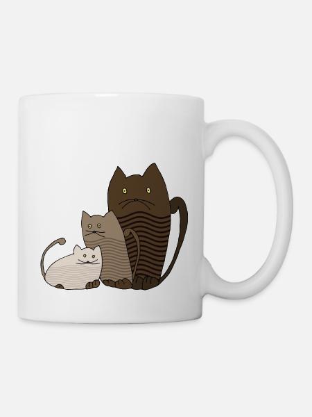 Katzen - Tasse - Weiß