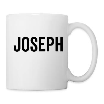 Joseph Custom Name Schriftart Text Geburtstag - Tasse - Weiß - Rechts