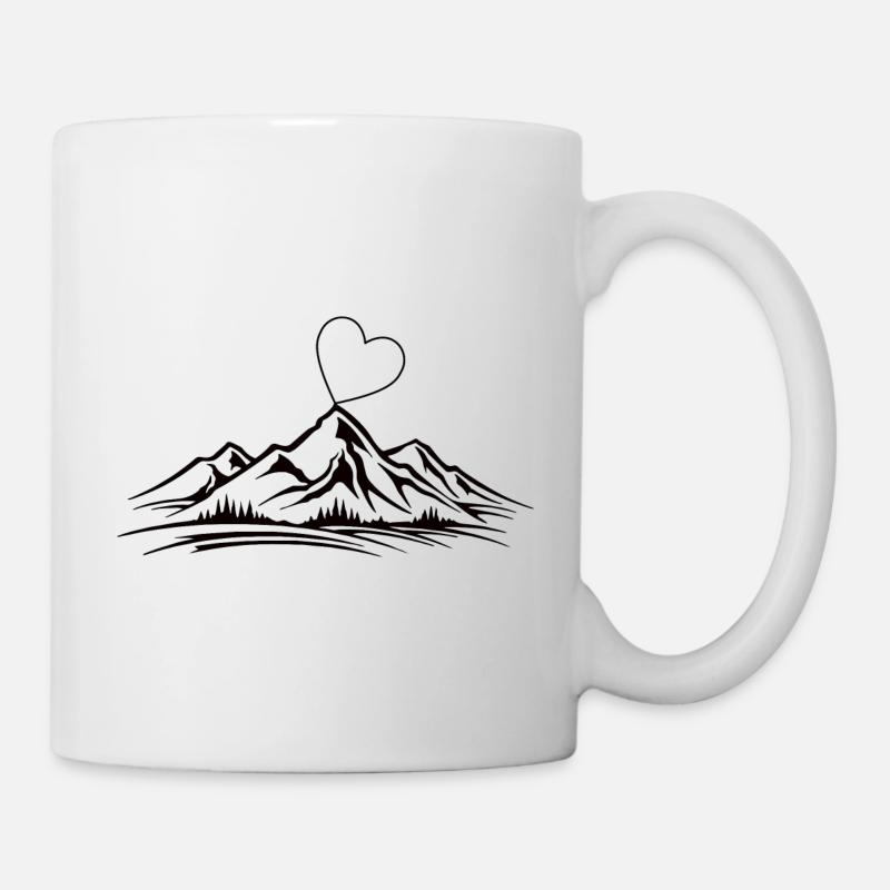 Herz Berg - Tasse - Weiß
