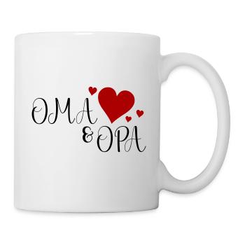 Oma und Opa Herz - Tasse - Weiß - Rechts