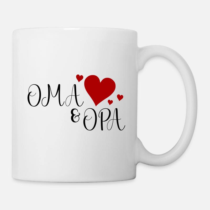 Oma und Opa Herz - Tasse - Weiß