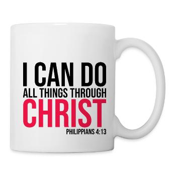 Je peux tout faire par Christ Phil. 4:13 - Mug blanc - blanc - Droite