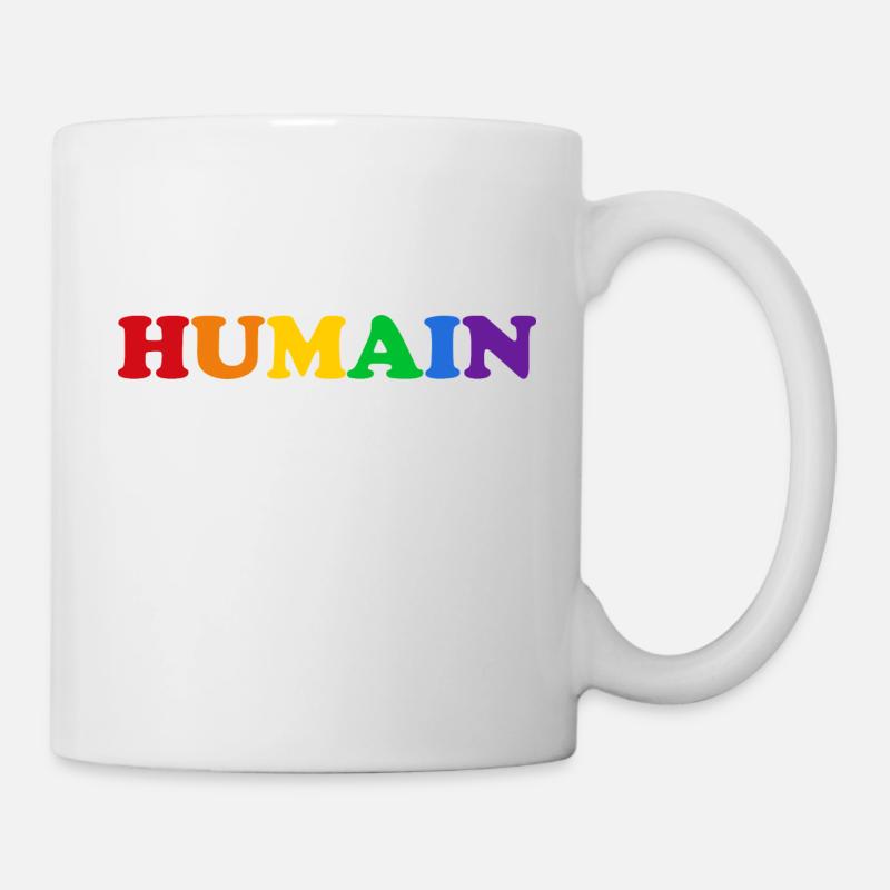 Humain - Drapeau LGBT - Mug blanc - blanc