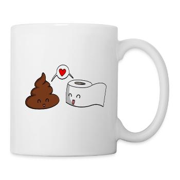 Toilettenpapier und - Tasse - Weiß - Rechts