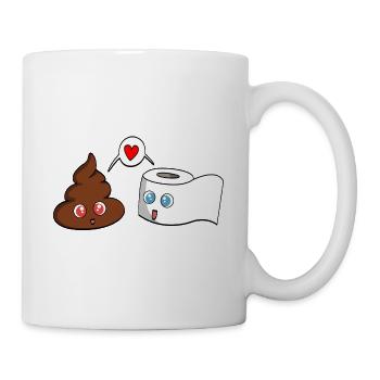 Caca et papier toilette, amitié - Mug blanc - blanc - Droite