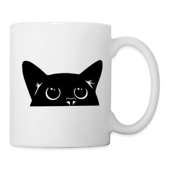black cat, cute cat - Mug blanc - blanc - Droite