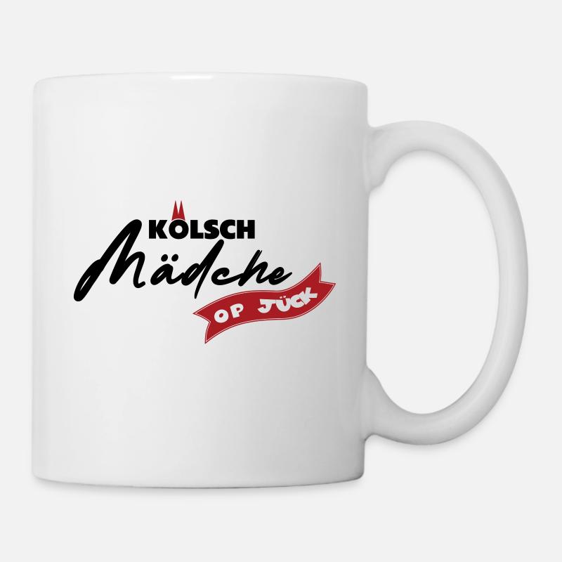 Kölsch Mädche op Jück - Tasse - Weiß