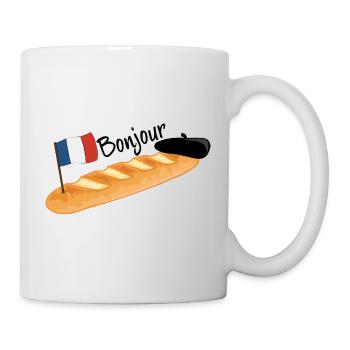 Bonjour - Funny French Baguette - Mug - white - Right