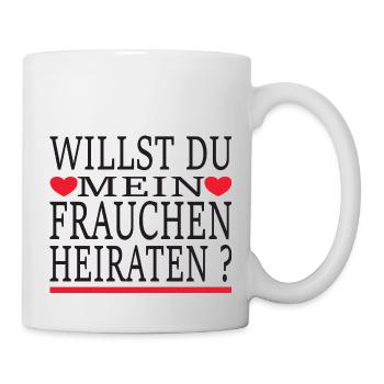 Willst du mein Frauchen Heiraten - Tasse - Weiß - Rechts