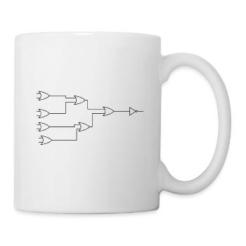 Minimalistisches Schaltplan Design Schwarz - Tasse - Weiß - Rechts