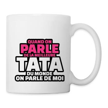 parle de meilleure tata du monde on parle de moi - Mug blanc - blanc - Droite