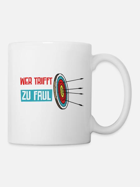 Pfeil Bogensport Bogenschütze Bogenschießen - Tasse - Weiß