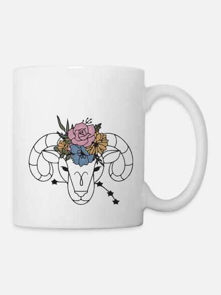 Zodiac Flower Retro - Mug - white