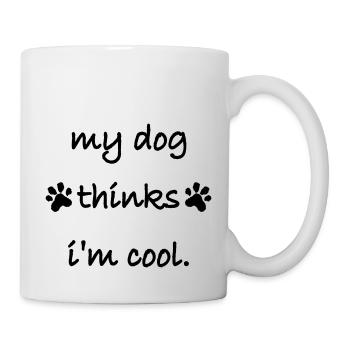Dog thinks in the cool - Mug - white - Right