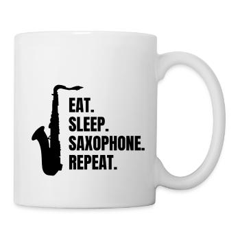 Saxophon Instrument Saxofon Musik Saxophonist - Tasse - Weiß - Rechts