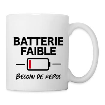 Batterie faible, besoin de repos - Mug blanc - blanc - Droite