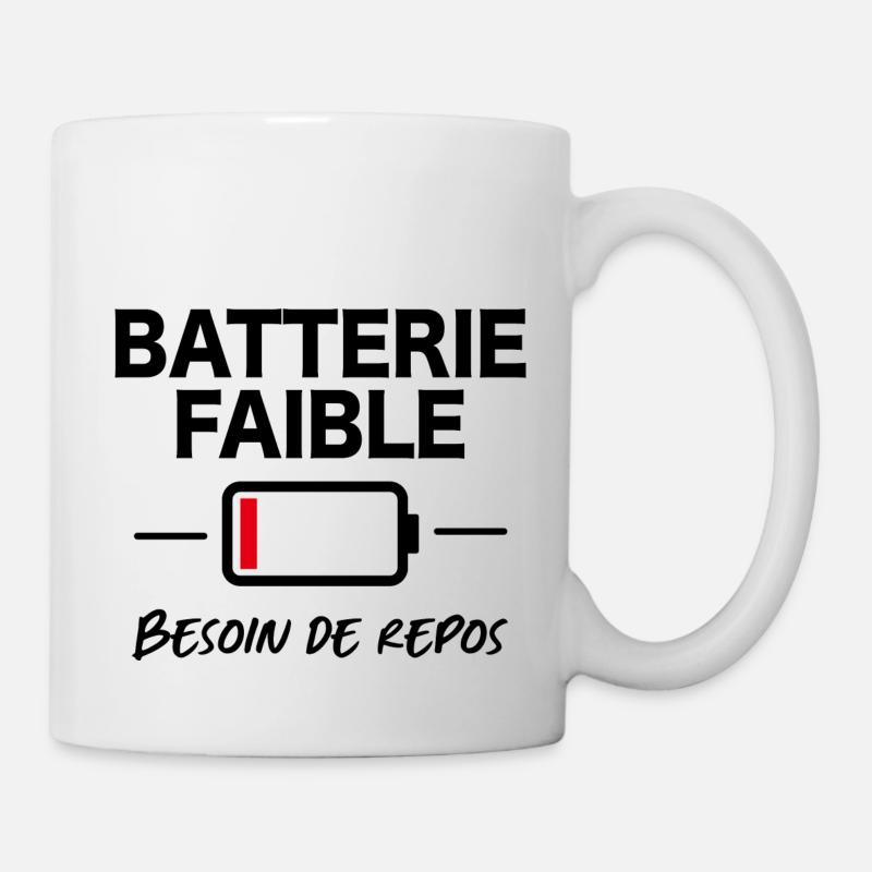Batterie faible, besoin de repos - Mug blanc - blanc