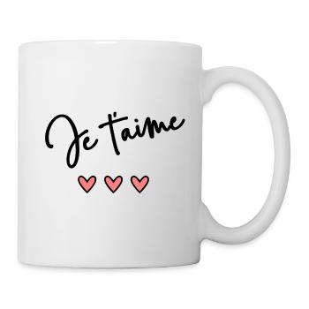 JE T'AIME. I LOVE YOU. AMOUR. LOVE. CŒUR. EVJF - Mug blanc - blanc - Droite