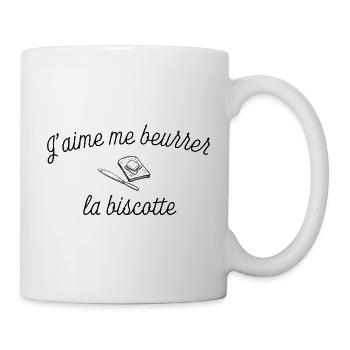Humour OSS 117🧈"J'aime me beurrer la biscotte" - Mug blanc - blanc - Droite