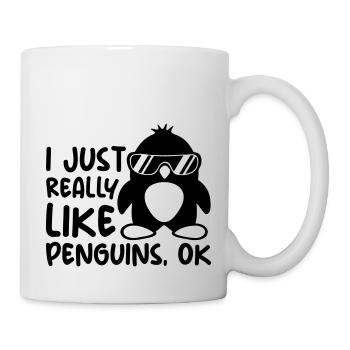 J’aime juste les pingouins - Mug blanc - blanc - Droite
