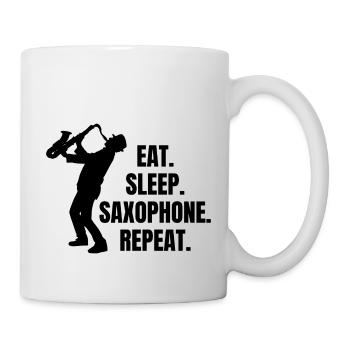 Saxophone Music Instrument Saxophonist Saxophone - Mug - white - Right