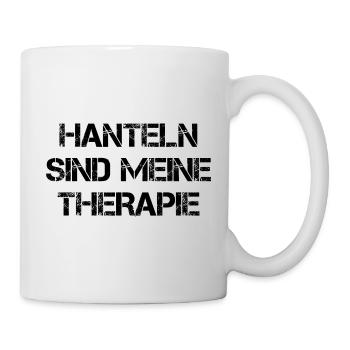 Hanteln Sind Meine Therapie - Tasse - Weiß - Rechts