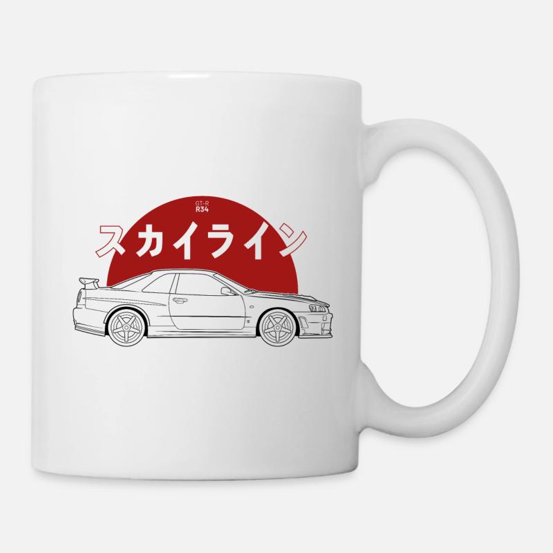 Skyline GT-R R34 Illustration - Mug blanc - blanc
