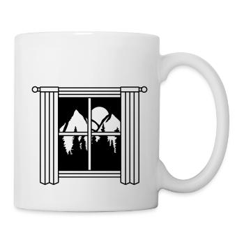 Curtain Moon Mountains Window - Mug - white - Right