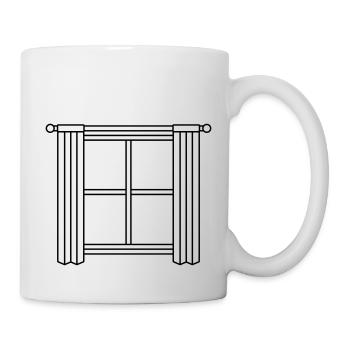 Window Wood Curtain Design - Mug - white - Right