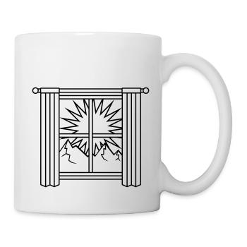 Mountains View Window Curtain - Mug - white - Right