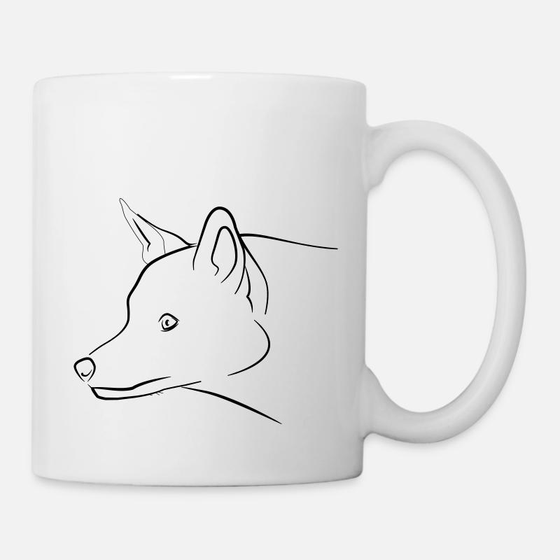 Fuchs Grafik schwarz - Tasse - Weiß