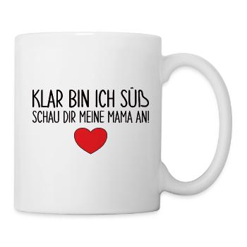 Klar Bin Ich Süß - Lustiger Baby Spruch - Tasse - Weiß - Rechts